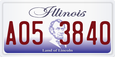 IL license plate A053840