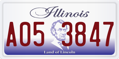 IL license plate A053847