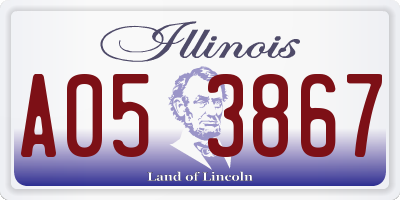 IL license plate A053867