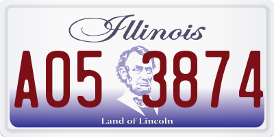 IL license plate A053874