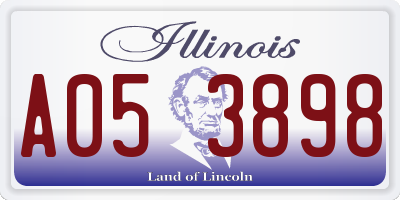 IL license plate A053898