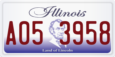 IL license plate A053958