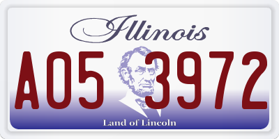 IL license plate A053972