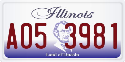 IL license plate A053981