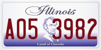 IL license plate A053982