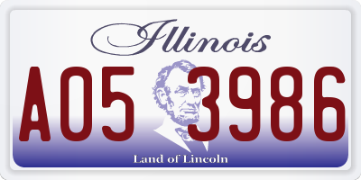 IL license plate A053986