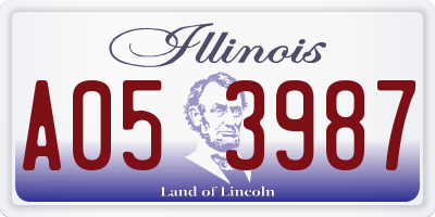 IL license plate A053987