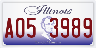 IL license plate A053989