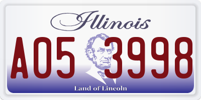 IL license plate A053998