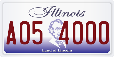 IL license plate A054000