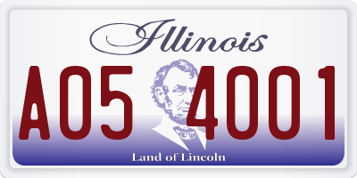 IL license plate A054001