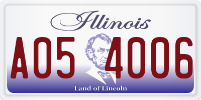IL license plate A054006