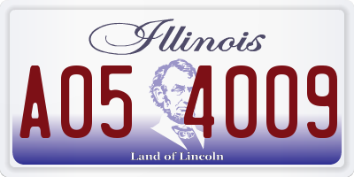 IL license plate A054009
