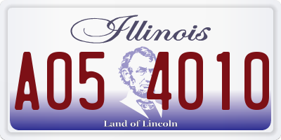IL license plate A054010