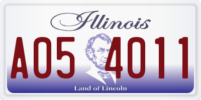 IL license plate A054011