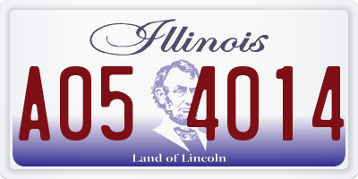 IL license plate A054014
