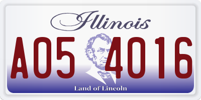 IL license plate A054016