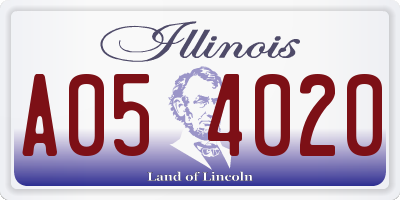 IL license plate A054020