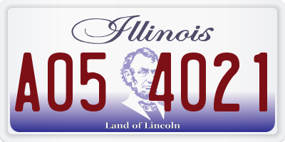 IL license plate A054021
