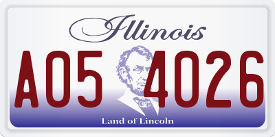 IL license plate A054026