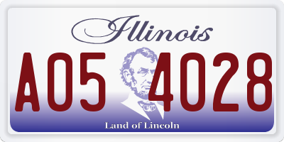 IL license plate A054028