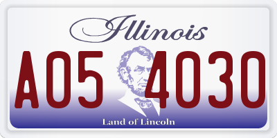 IL license plate A054030