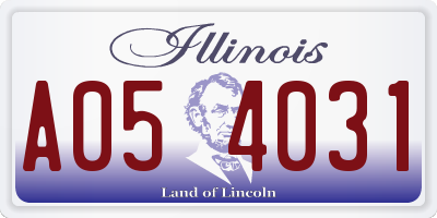 IL license plate A054031