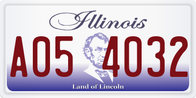 IL license plate A054032