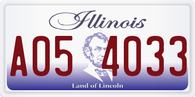 IL license plate A054033