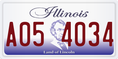 IL license plate A054034