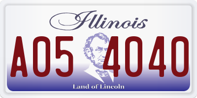 IL license plate A054040