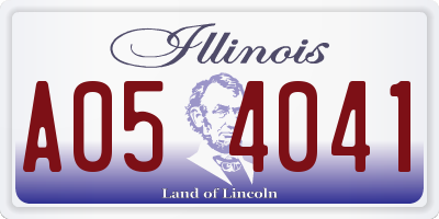 IL license plate A054041