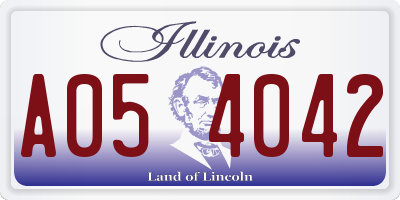 IL license plate A054042