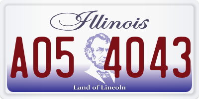 IL license plate A054043