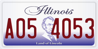 IL license plate A054053