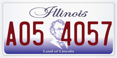 IL license plate A054057