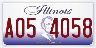 IL license plate A054058