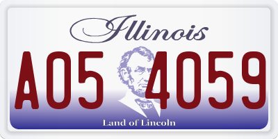IL license plate A054059