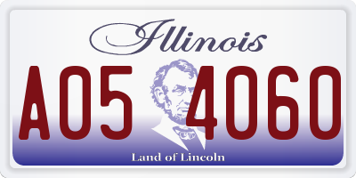 IL license plate A054060
