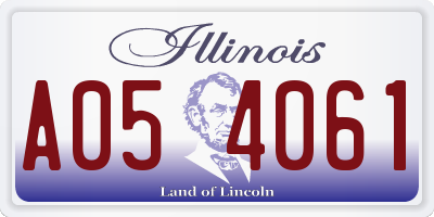 IL license plate A054061