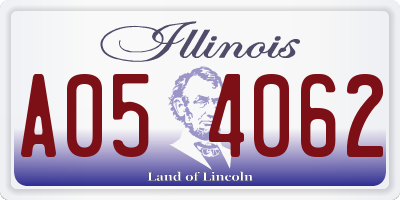 IL license plate A054062