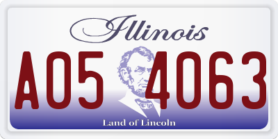 IL license plate A054063