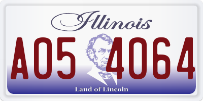 IL license plate A054064