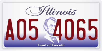 IL license plate A054065