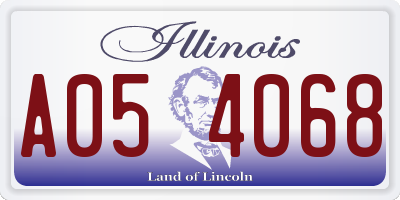 IL license plate A054068