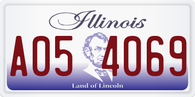 IL license plate A054069