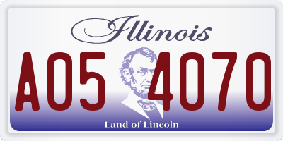IL license plate A054070
