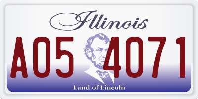 IL license plate A054071