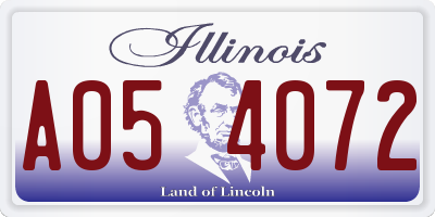 IL license plate A054072