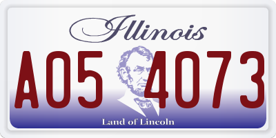 IL license plate A054073